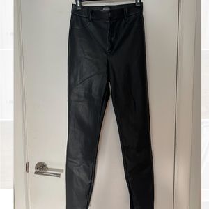 Faux leather black pants